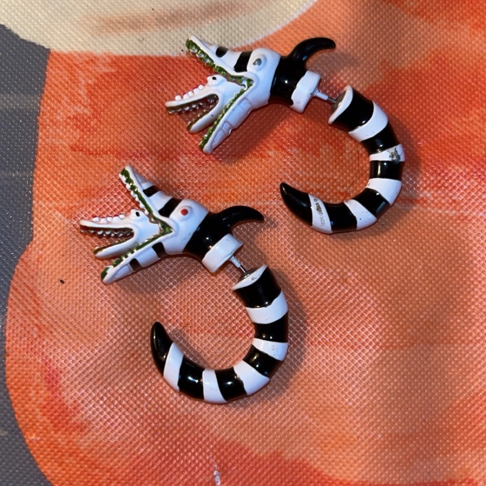 Beetlejuice earrings